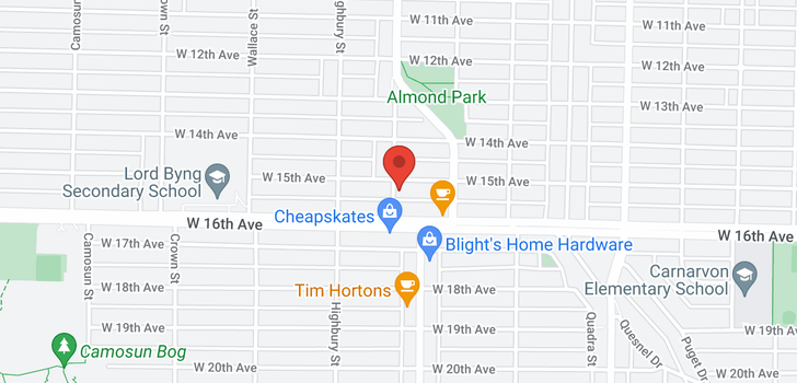 map of 3682 W 15TH AVENUE